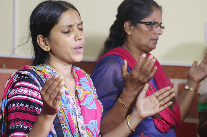 People thronged into the Night Vigil held at Prayer center by Grace Minstry in Mangalore here on Sep 2, 2017. Many received countless miracles, healing, and deliverance. 